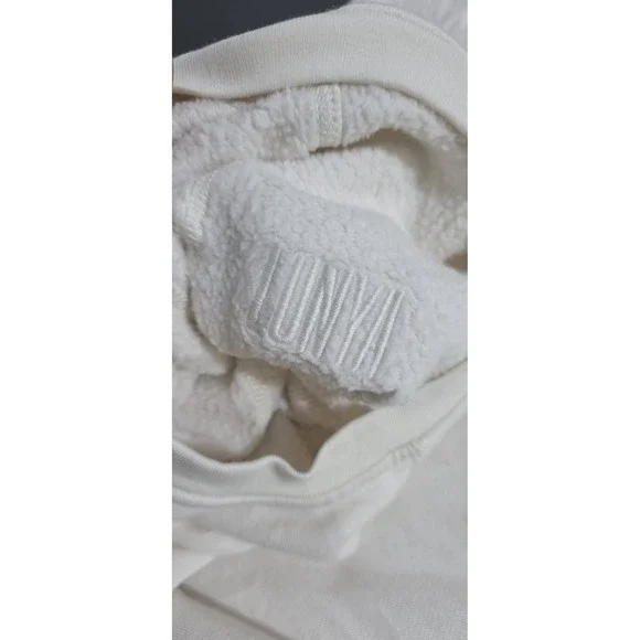 New Lunya Silksweats Reversible Pocket Sweatshirt Top Bone S/S Lounge Grunge - Picture 8 of 10